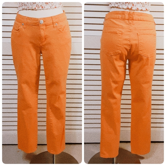 Crown & Ivy Skinny Stretch Low Rise Tangelo Jeans - Picture 1 of 12